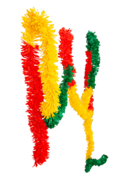 Guirlande carnaval 5 m rood/geel/groen brandveilig