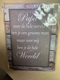 tekstbordjes : papa  de wereld