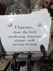 houten tekstbordje