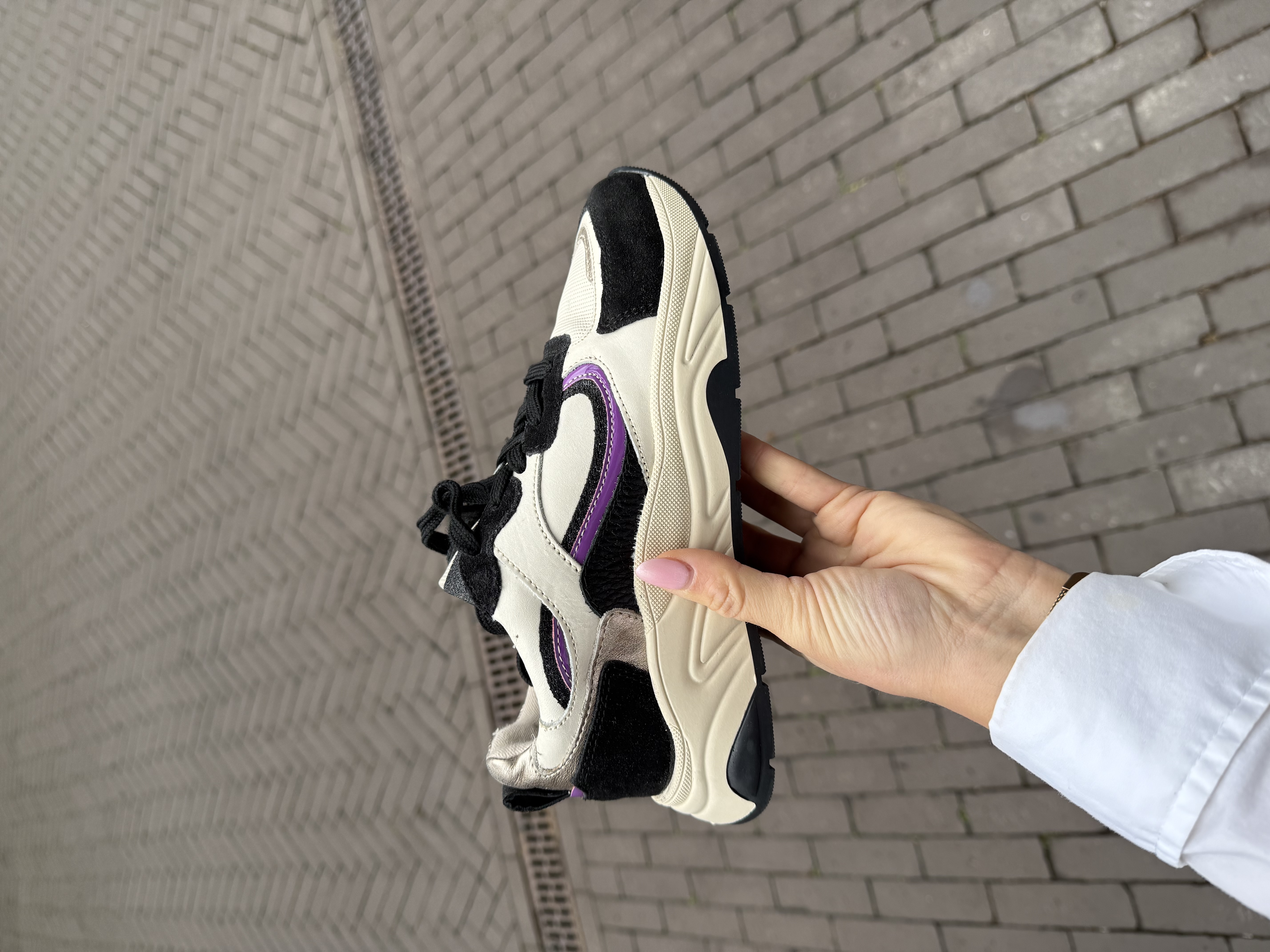 Poelman sneaker black purple
