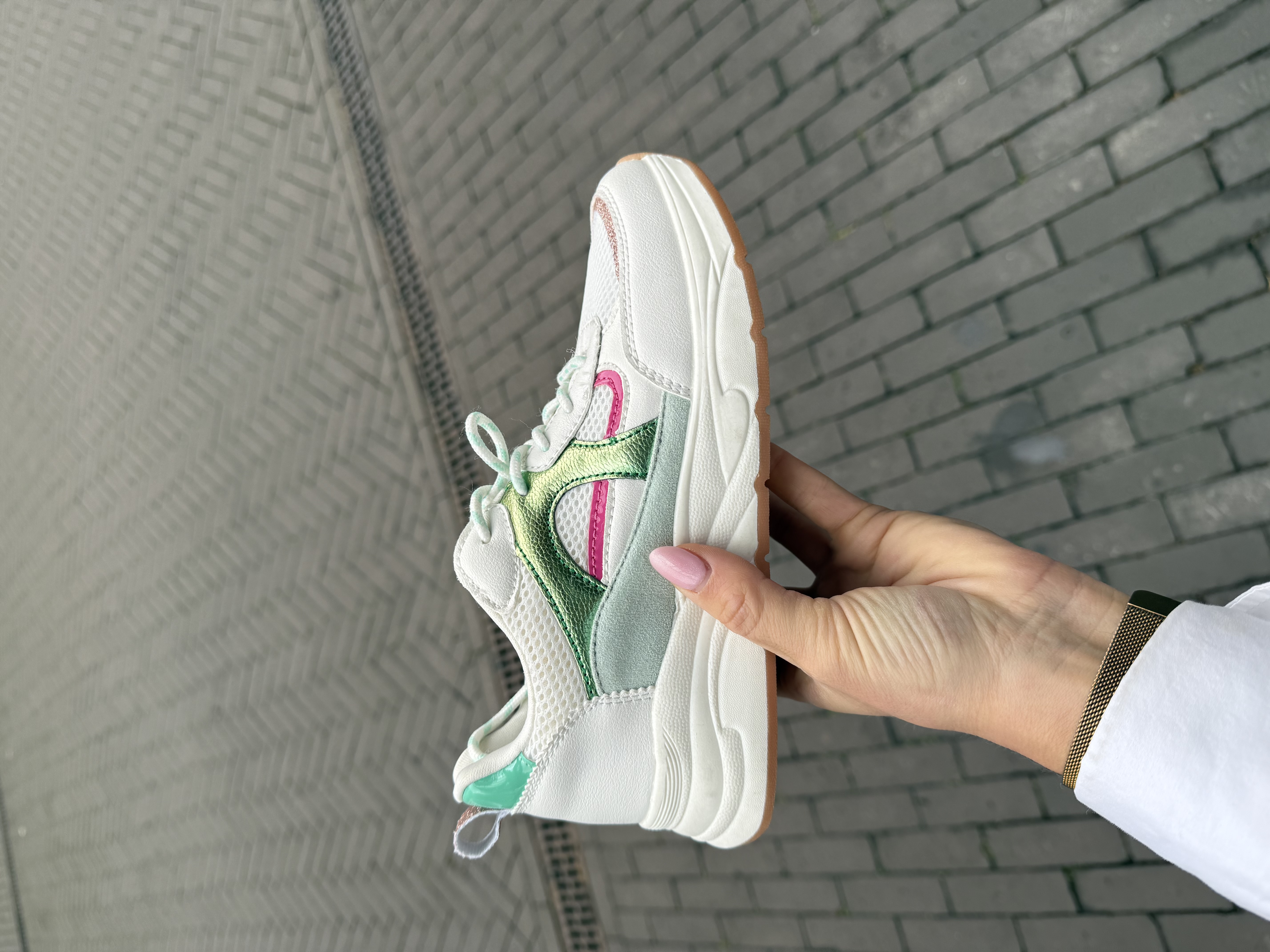 Posh sneaker white green
