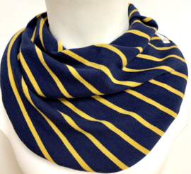 Blauw sjaal met geel streep