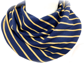 Marineblauw met geel streep