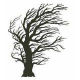 Encaustic Holzstempel Baum im Wind nr.18