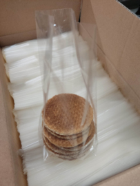 Plastic stroopwafelbag for 10 x 8,5 cm waffles