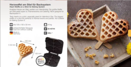 Heart waffle on a stick baking tray for baking system