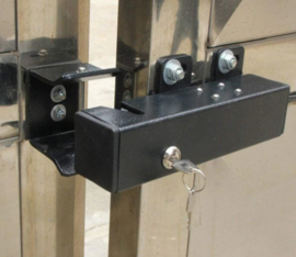 elektrisch poortslot 24v dc Kijzer ESGL20 gegalvaniseerd en zwart gelakt en vorstvast. op elke poort toepasbaar. Kan ook als grond-slot gebruikt worden, met aansluitkabel.Art.0873