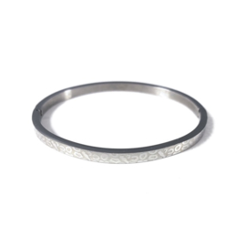 Stainless steel bangle in zilver | Leopard Small