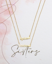 Stainless steel halskettingen in goud | BIG SISTER - LITTLE SISTER