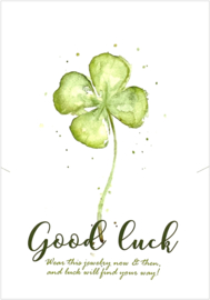 Sieradenwenskaart 'Good luck'