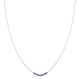 Halsketting in zilver/blauw | Little Beads
