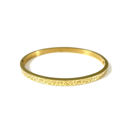 Stainless steel bangle in goud | Leopard Small