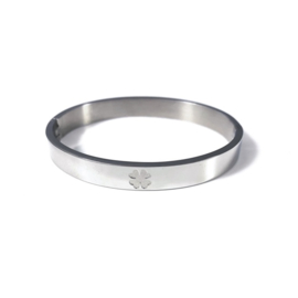 Stainless steel bangle in zilver | Good Luck Big
