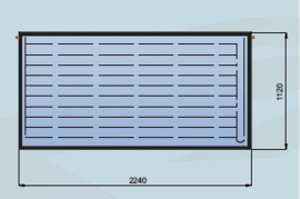 Meest gebruikt! - Vlakke plaat collector 2.51m² verticaal
