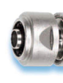 Messing vernikkeld steek koppeling 1/2 met stop (gardena)