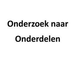 Onderzoek kosten onderdelen