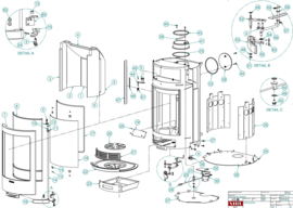 Contura C 605/635/655/685 serie met zij glas (oude model)