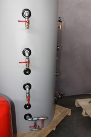 Voorverwarming - 1000L combi buffertank + cv-haard + zonneboiler + cv ketel