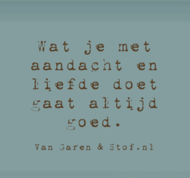 Quote van Garen en Stof