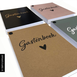 Gastenboek invulkaarten 50 pers. Oudroze - per 3 stuks