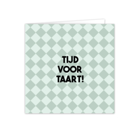 Wenskaarten met witte envelop "Tijd voor taart" 5 stuks