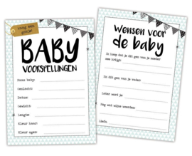 Babyshower invulkaartjes per 5 sets