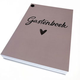 Gastenboek invulkaarten 25 pers. Oudroze - per 3 stuks