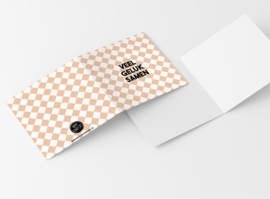 Wenskaarten met witte envelop "Veel geluk samen" 5 stuks