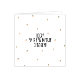 Wenskaarten met witte envelop "Meisje" 5 stuks