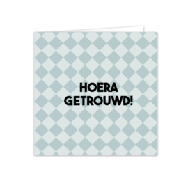 Wenskaarten met witte envelop "Getrouwd" 5 stuks