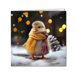 Kerstkaart set Schattige kerstdieren inclusief envelop - per 5 stuks