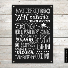 Tuinposter XL 'Zomer' zwart per 2 stuks