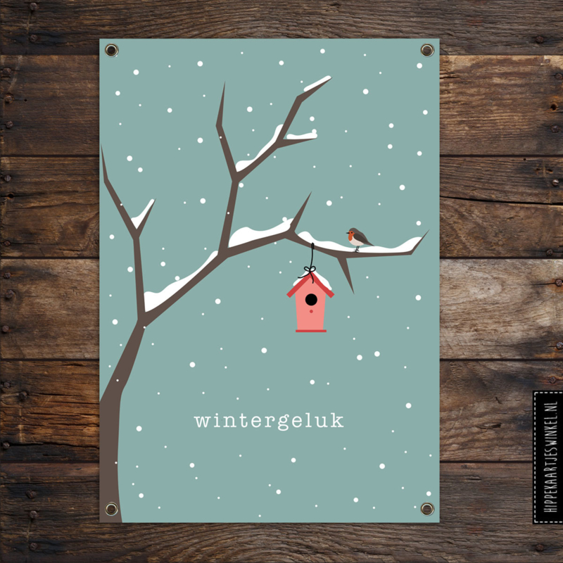 Tuinposter XL 'Wintergeluk' per 2 stuks