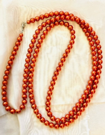 Red Glass Pearl Necklace