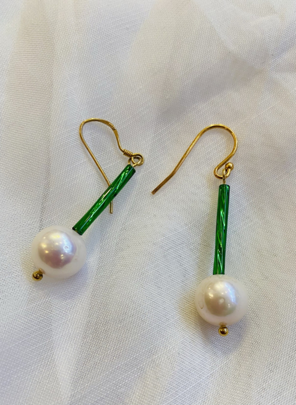 Long pearl earrings