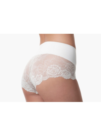 Microfibre short with shaping fabric and Pure Love lace