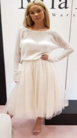 Super soft angora sweater with short organza skirt. Sweater: € 395 | Skirt: 350