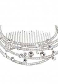 Lara: hair comb with rhinestone crystals, crystals and glass beads