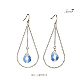 Gold-colored earrings with moonstone
