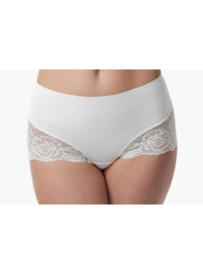 Microfibre short with shaping fabric and Pure Love lace