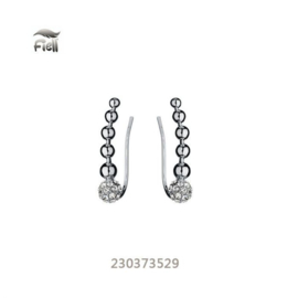 Zilverkleurige oorbellen met zirconia