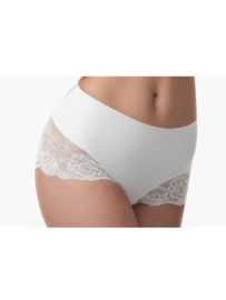 Microfibre short with shaping fabric and Pure Love lace