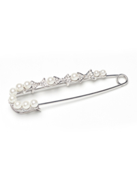 Train pin with strass stones and pearls