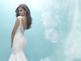 Charlotte:  lace mermaid dress with stunning back . Price: € 2.275