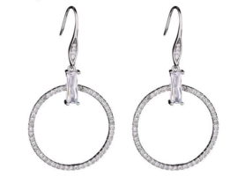 Earrings with zirconia. 5-6 cm