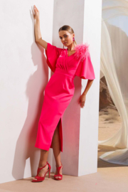 Fuchsia midi-jurk - Linea Raffaelli Casual Chique