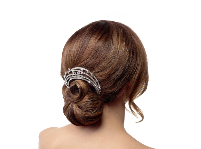 Lara: hair comb with rhinestone crystals, crystals and glass beads