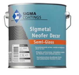 Sigmetal Neofer Decor Semi Gloss - Wit - 0.5 liter - Corrosiewerende primer en aflak