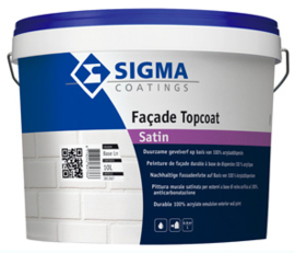 Sigma Facade Topcoat Satin - Wit - 1 liter