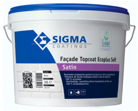 Sigma Facade topcoat ecoplus Soft Satin - Wit - 2,5 liter